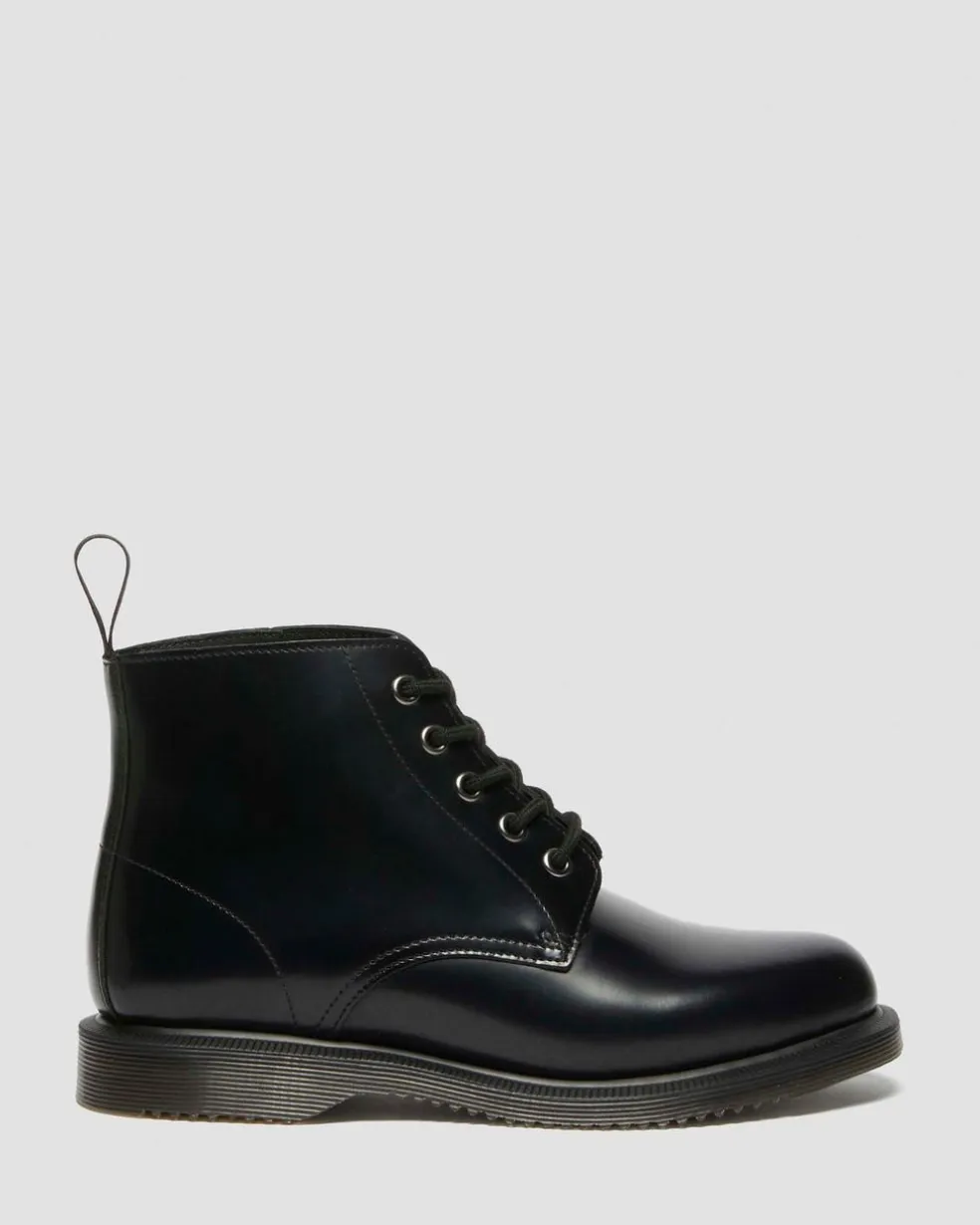 Emmeline Smooth Lace Up Boots in Black