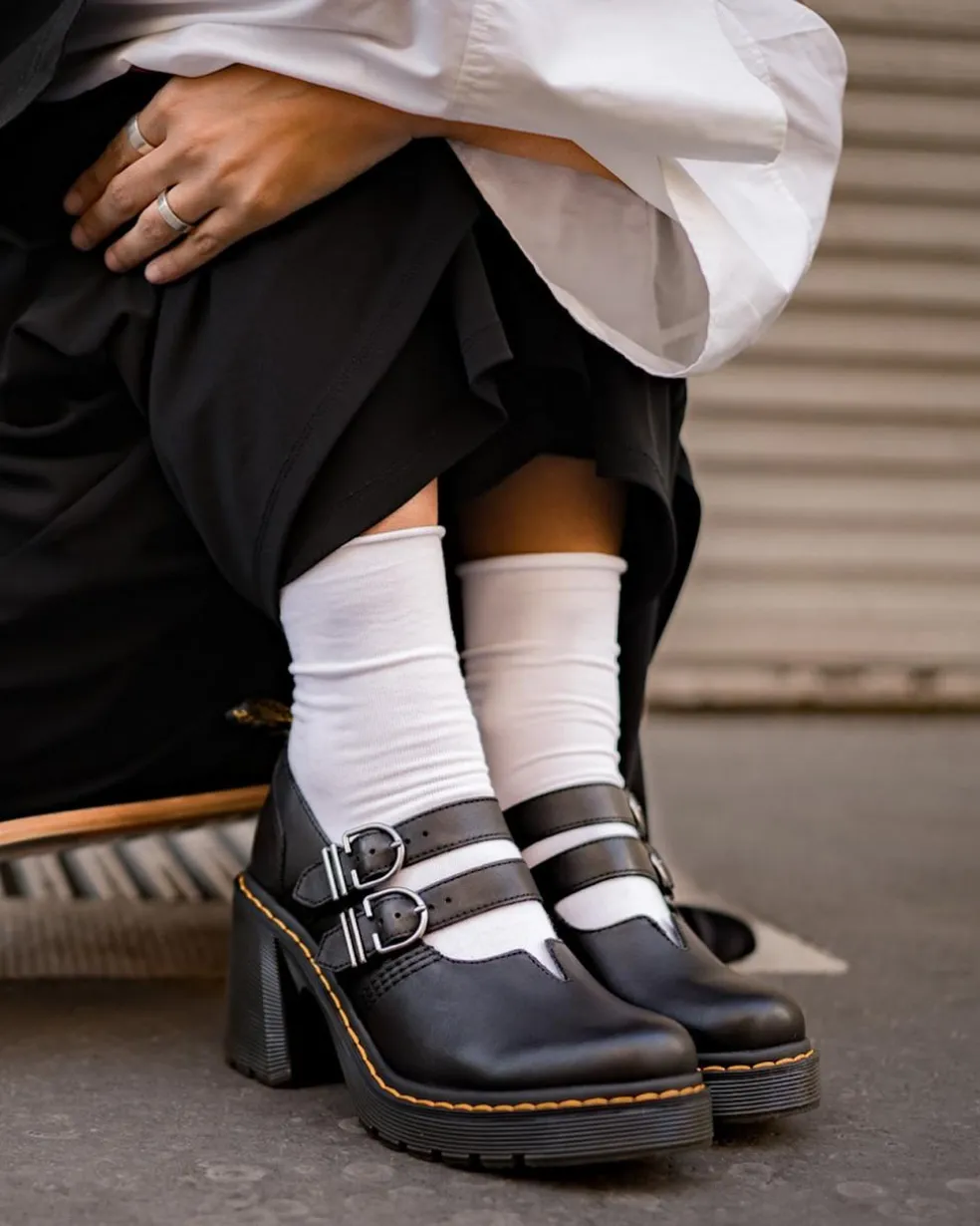 Eviee Sendal Leather Heeled Shoes in Black