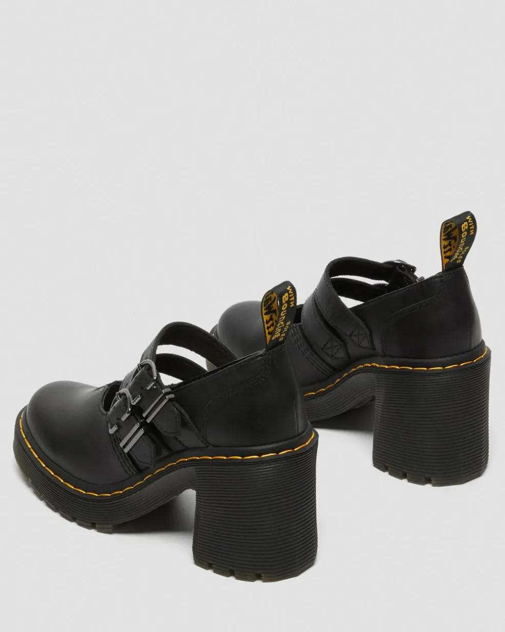 Eviee Sendal Leather Heeled Shoes in Black