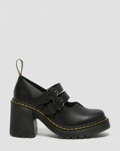 Eviee Sendal Leather Heeled Shoes in Black