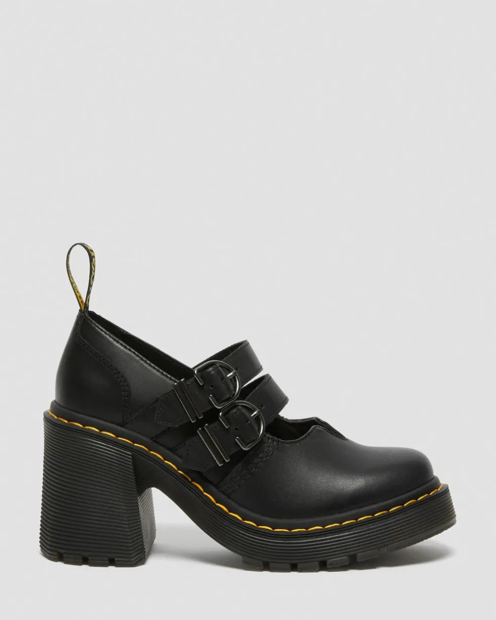 Eviee Sendal Leather Heeled Shoes in Black