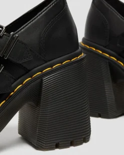 Eviee Sendal Leather Heeled Shoes in Black