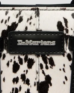 Extra Small Dalmatian Hair On Leather Tote Bag in Cream & Black