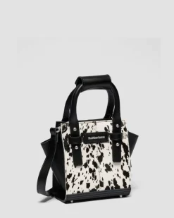 Extra Small Dalmatian Hair On Leather Tote Bag in Cream & Black