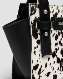 Extra Small Dalmatian Hair On Leather Tote Bag in Cream & Black