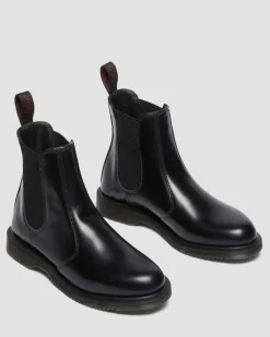 Flora Smooth Chelsea Boots in Black