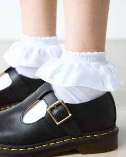 Frill Organic Cotton Blend Socks in White