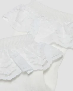 Frill Organic Cotton Socks in White