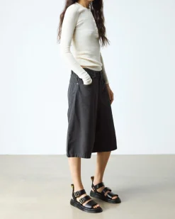 Gryphon Atlas Leather Gladiator Sandals in Black Atlas