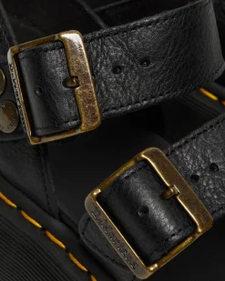 Gryphon Pisa Leather Platform Sandals in Black
