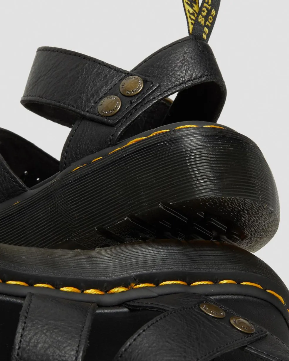 Gryphon Pisa Leather Platform Sandals in Black