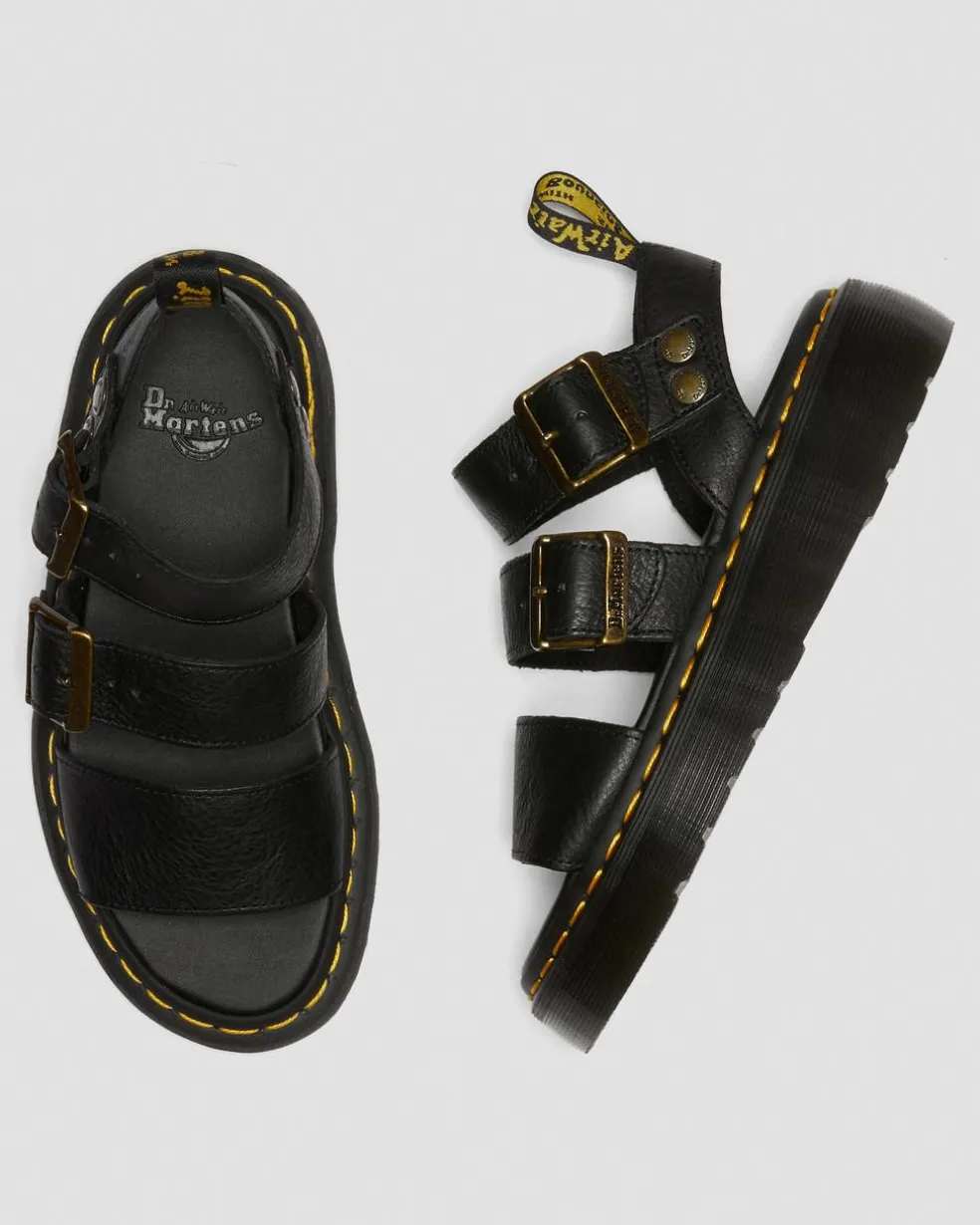 Gryphon Pisa Leather Platform Sandals in Black