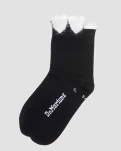 Heart Detail Cotton Blend Socks in Black