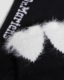 Heart Detail Cotton Blend Socks in Black