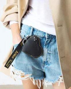 HEART PURSE in Black