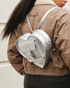Heart Shaped Milled Metallic Backpack