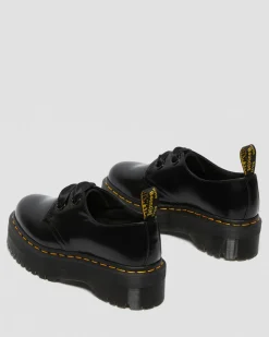Holly Women's Leather Platform Shoes in Black Buttero