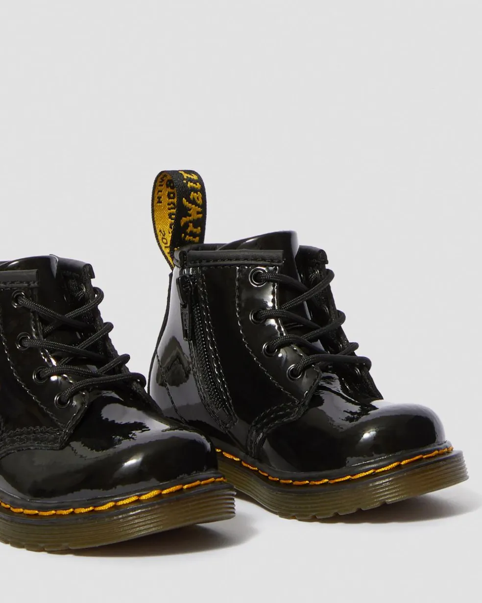 Infant 1460 Patent Leather Lace Up Boots in Black