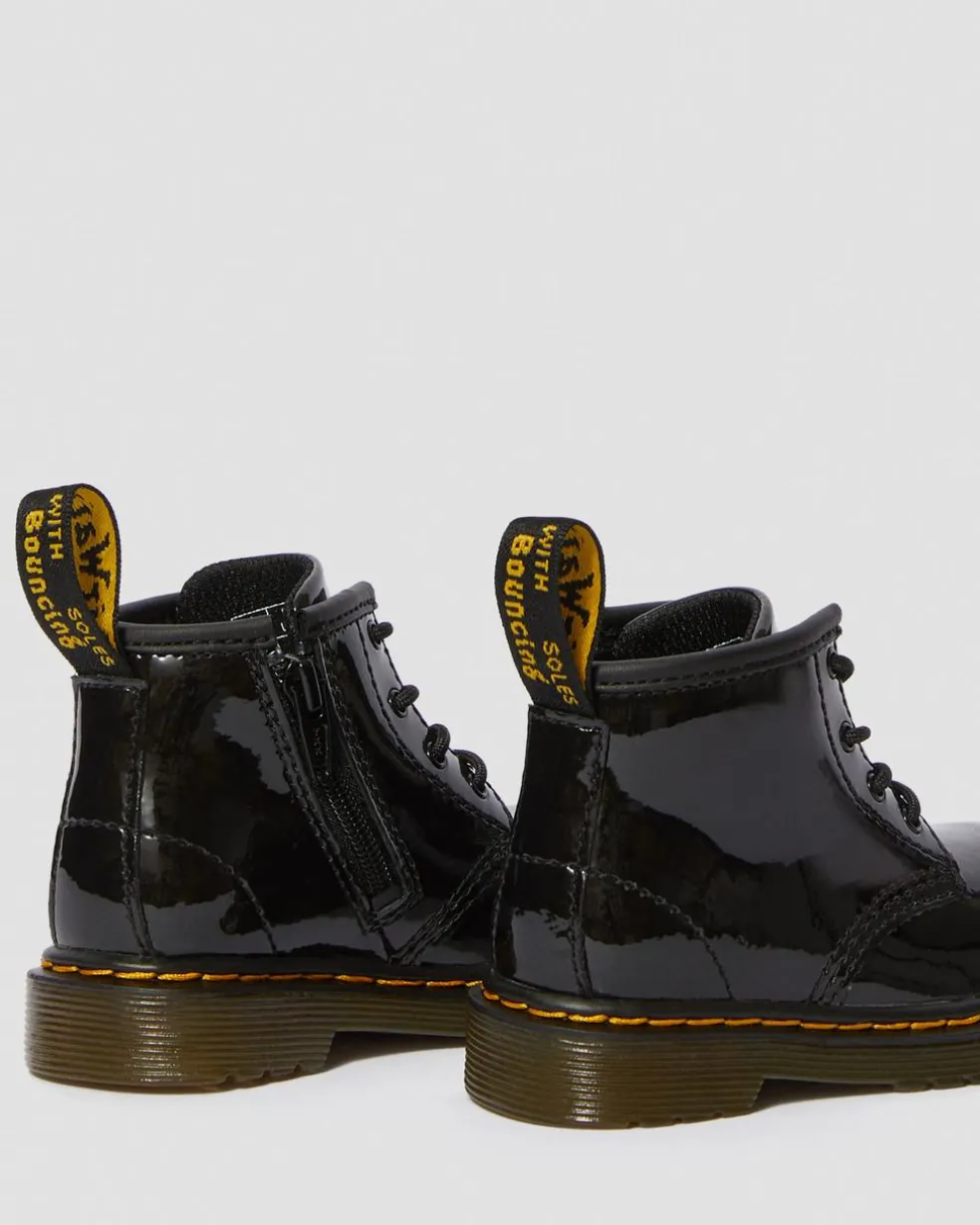 Infant 1460 Patent Leather Lace Up Boots in Black