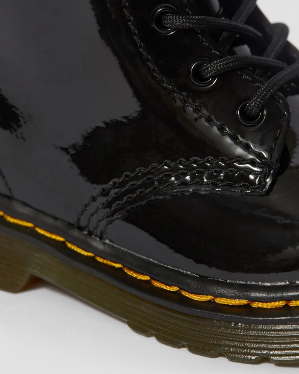 Infant 1460 Patent Leather Lace Up Boots in Black
