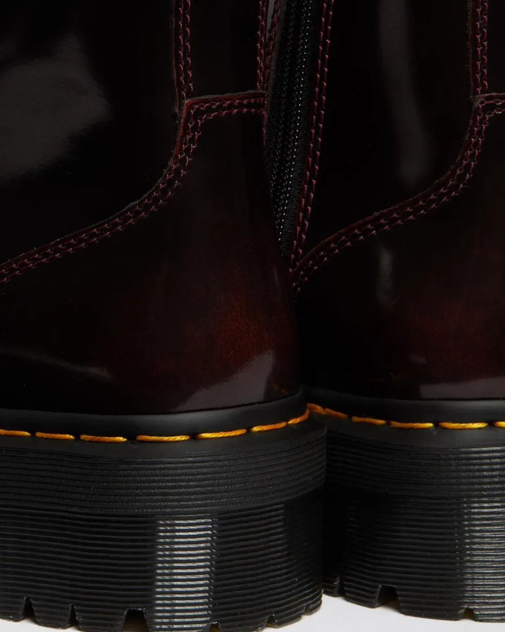 Jadon Arcadia Leather Platform Boots in Cherry Red Arcadia
