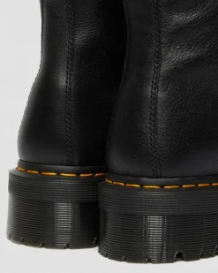 Jadon Boot Leather Faux Fur Lined Platforms in Black