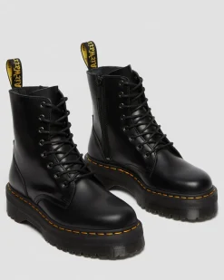 Jadon Boot Smooth Leather Platforms in Black