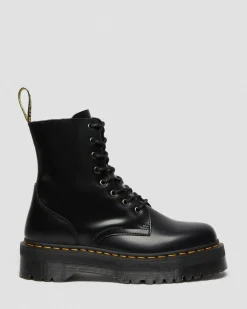 Jadon Boot Smooth Leather Platforms in Black