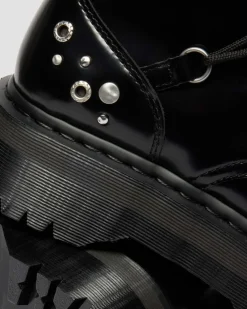 JADON HI STUDDED BUTTERO LEATHER PLATFORM BOOTS in Black Buttero