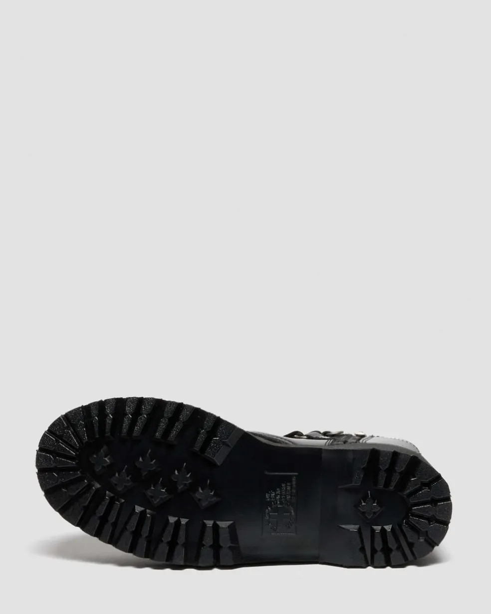 JADON HI STUDDED BUTTERO LEATHER PLATFORM BOOTS in Black Buttero