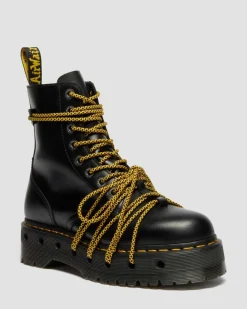 Jadon XL Leather Platform Boots in Black