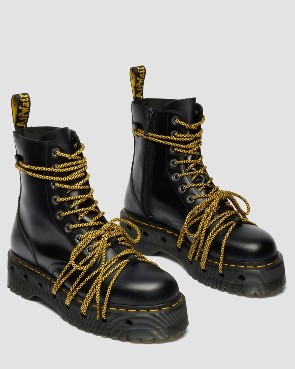 Jadon XL Leather Platform Boots in Black