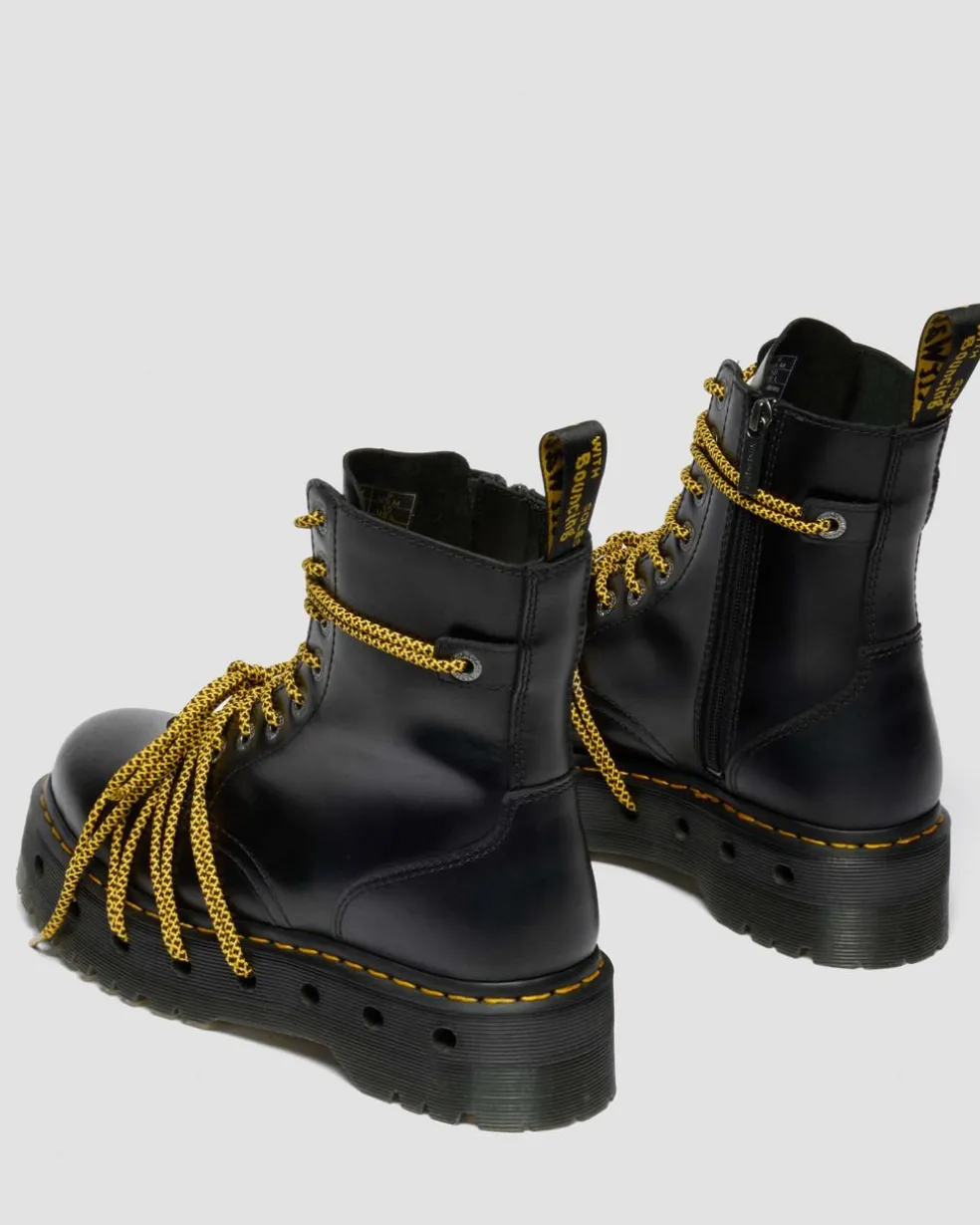 Jadon XL Leather Platform Boots in Black