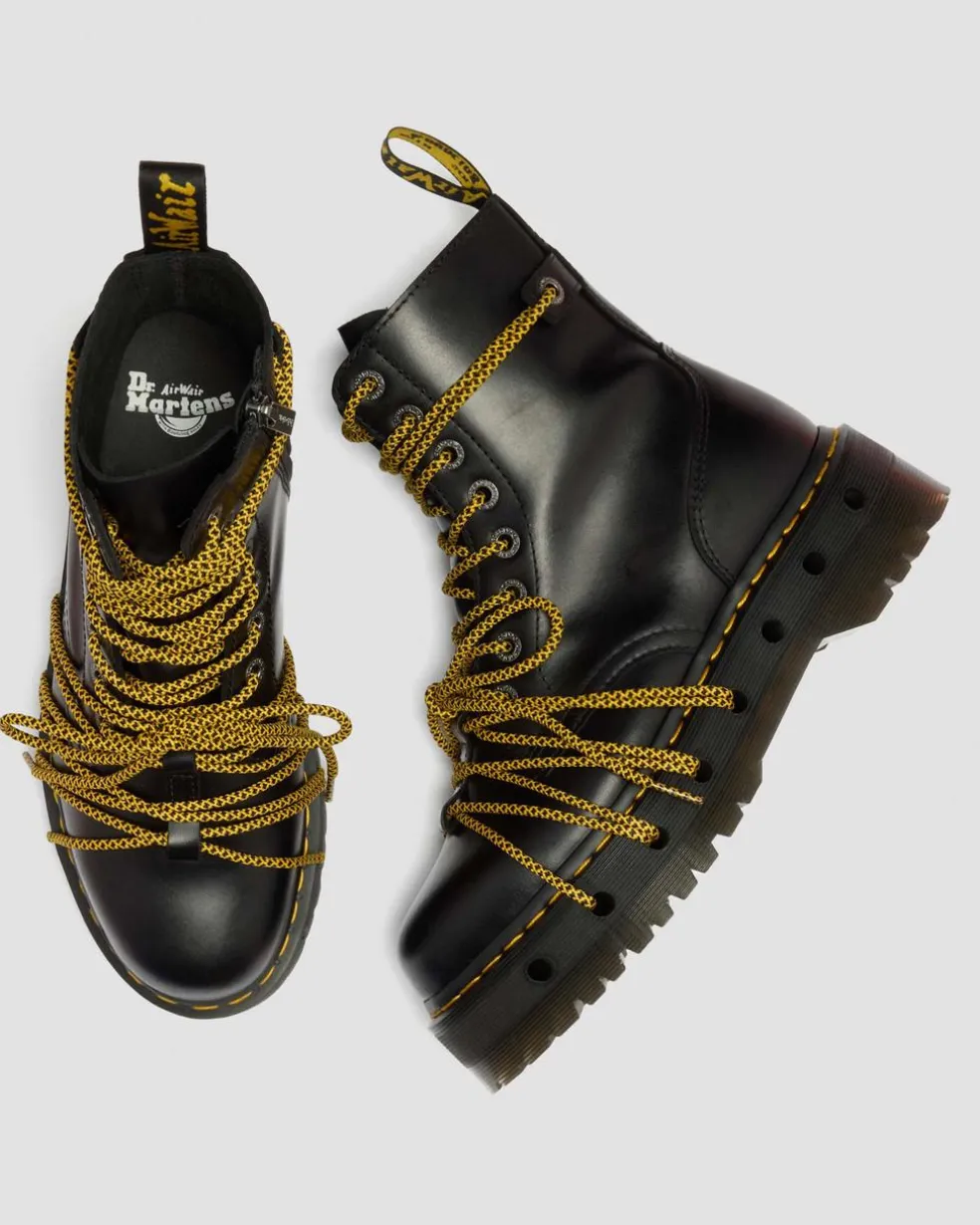 Jadon XL Leather Platform Boots in Black