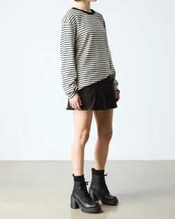Jesy Sendal Leather Lace Up Flared Heel Boots in Black