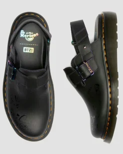 Jorge II BT21 Leather Slingback Mules in Black