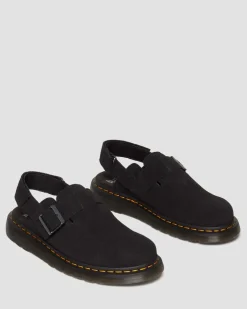 Jorge II Suede Slingback Mules in Black