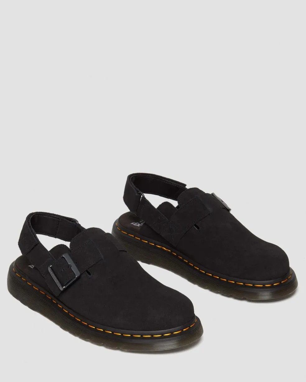 Jorge II Suede Slingback Mules in Black