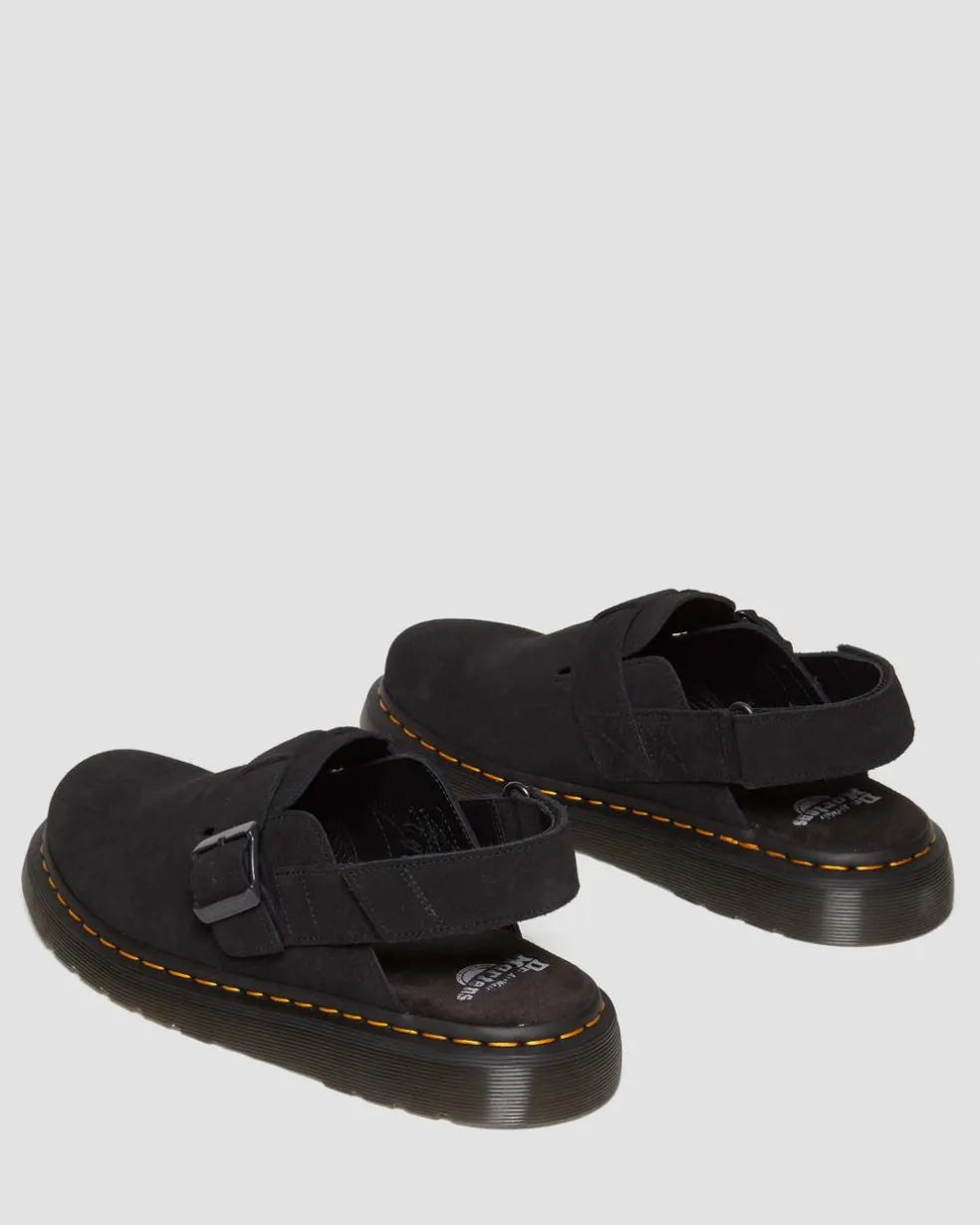 Jorge II Suede Slingback Mules in Black
