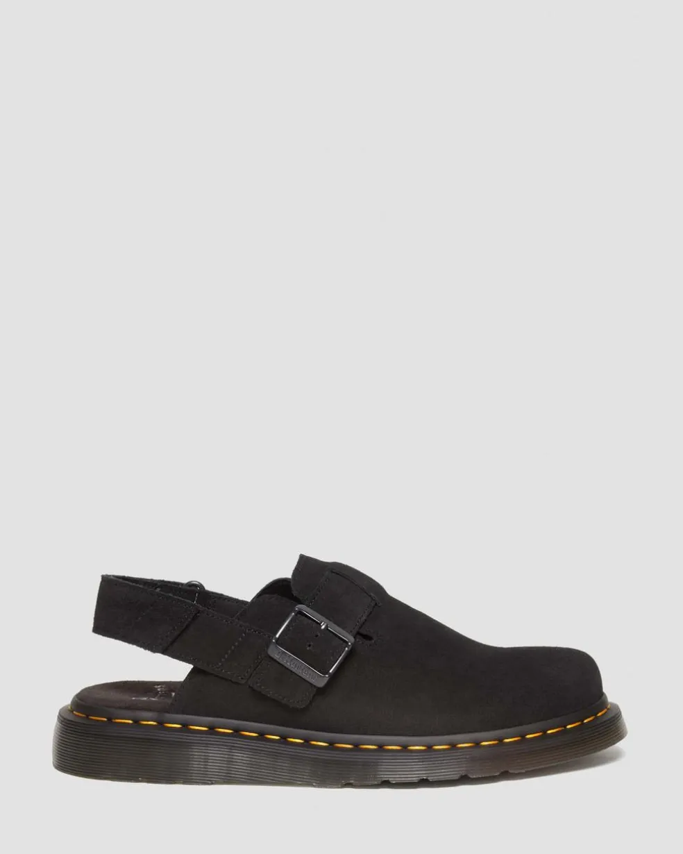 Jorge II Suede Slingback Mules in Black