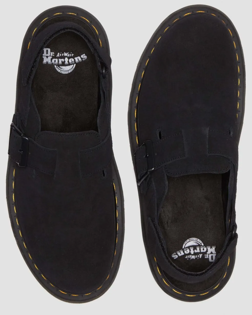 Jorge II Suede Slingback Mules in Black