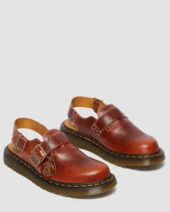 Jorge Made in England Classic Leather Slingback Mules in Heritage Tan