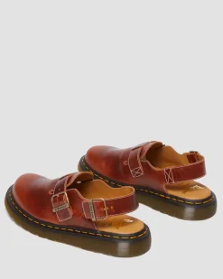 Jorge Made in England Classic Leather Slingback Mules in Heritage Tan