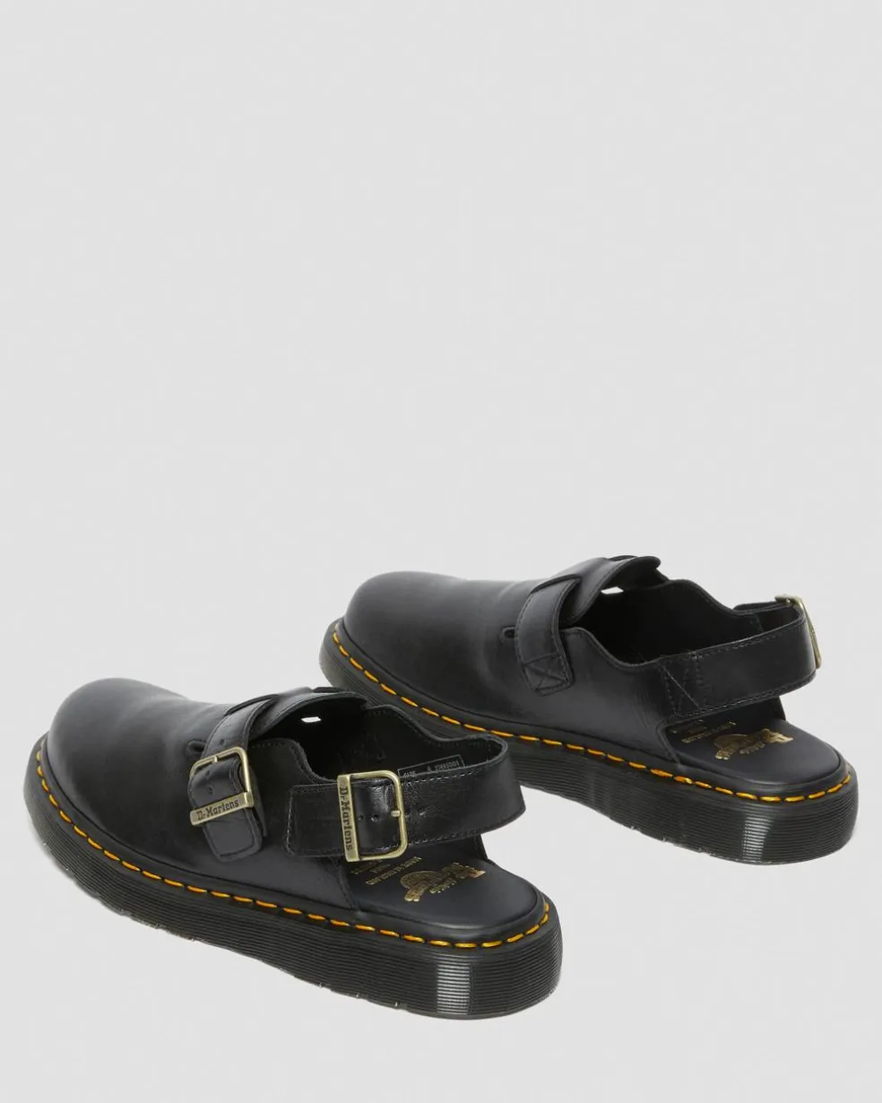 Jorge Made in England Leather Slingback Mules in Black
