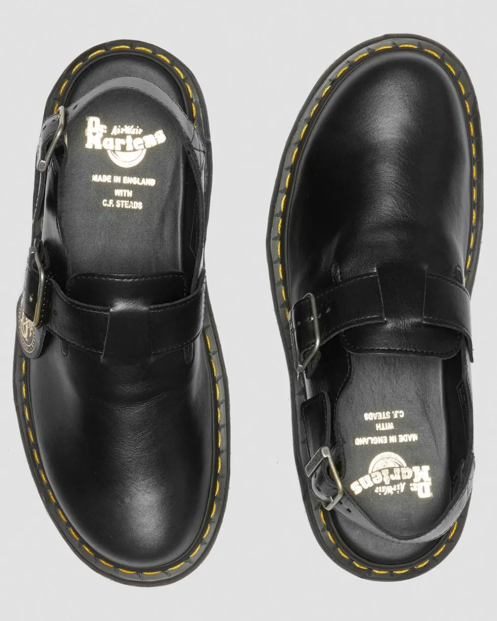 Jorge Made in England Leather Slingback Mules in Black