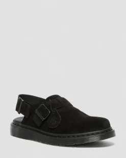 Jorge Made in England Suede Slingback Mules in Black