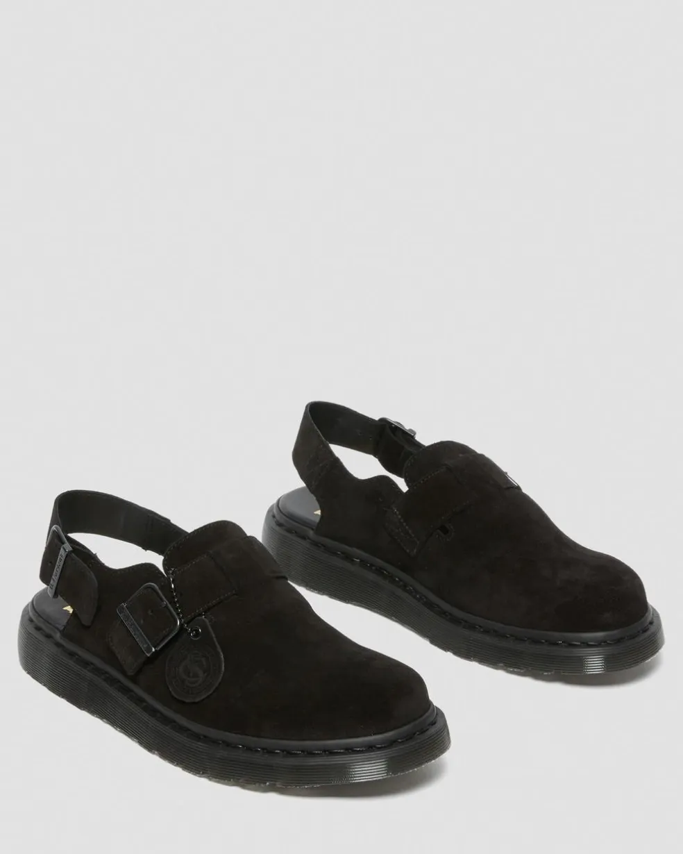 Jorge Made in England Suede Slingback Mules in Black