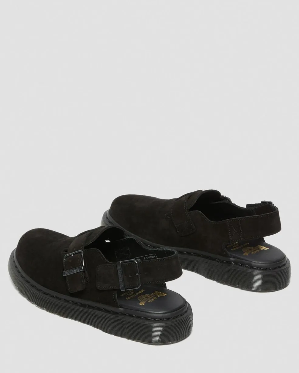 Jorge Made in England Suede Slingback Mules in Black