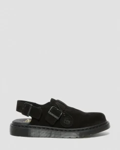 Jorge Made in England Suede Slingback Mules in Black