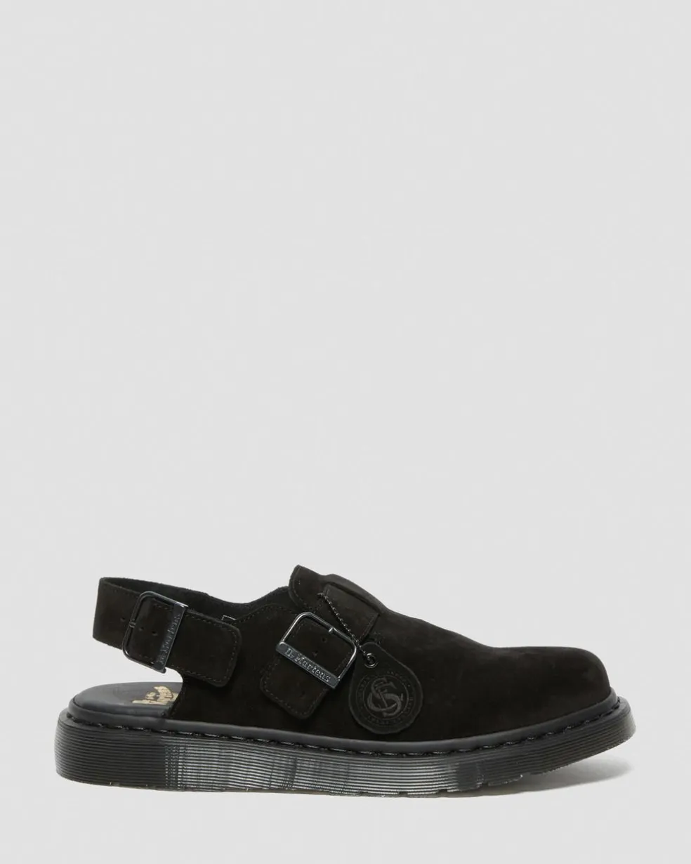 Jorge Made in England Suede Slingback Mules in Black
